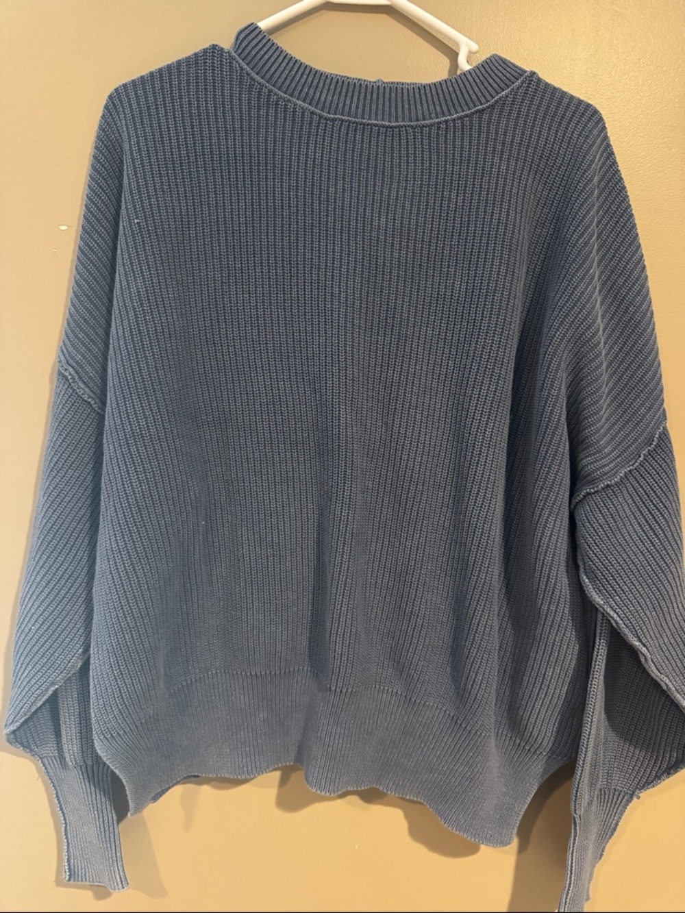 aerie Dusty Blue Ribbed Crewneck Sweater